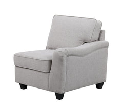 Luce 125"W Light Gray Linen 7Pc Modular L-Shape Sectional Sofa and Ottoman
