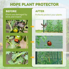 Outsunny Crop Cage, 6' x 3' x 5' Large Plant Protection Tent with Zippered Door, Outdoor Garden Cage, Green