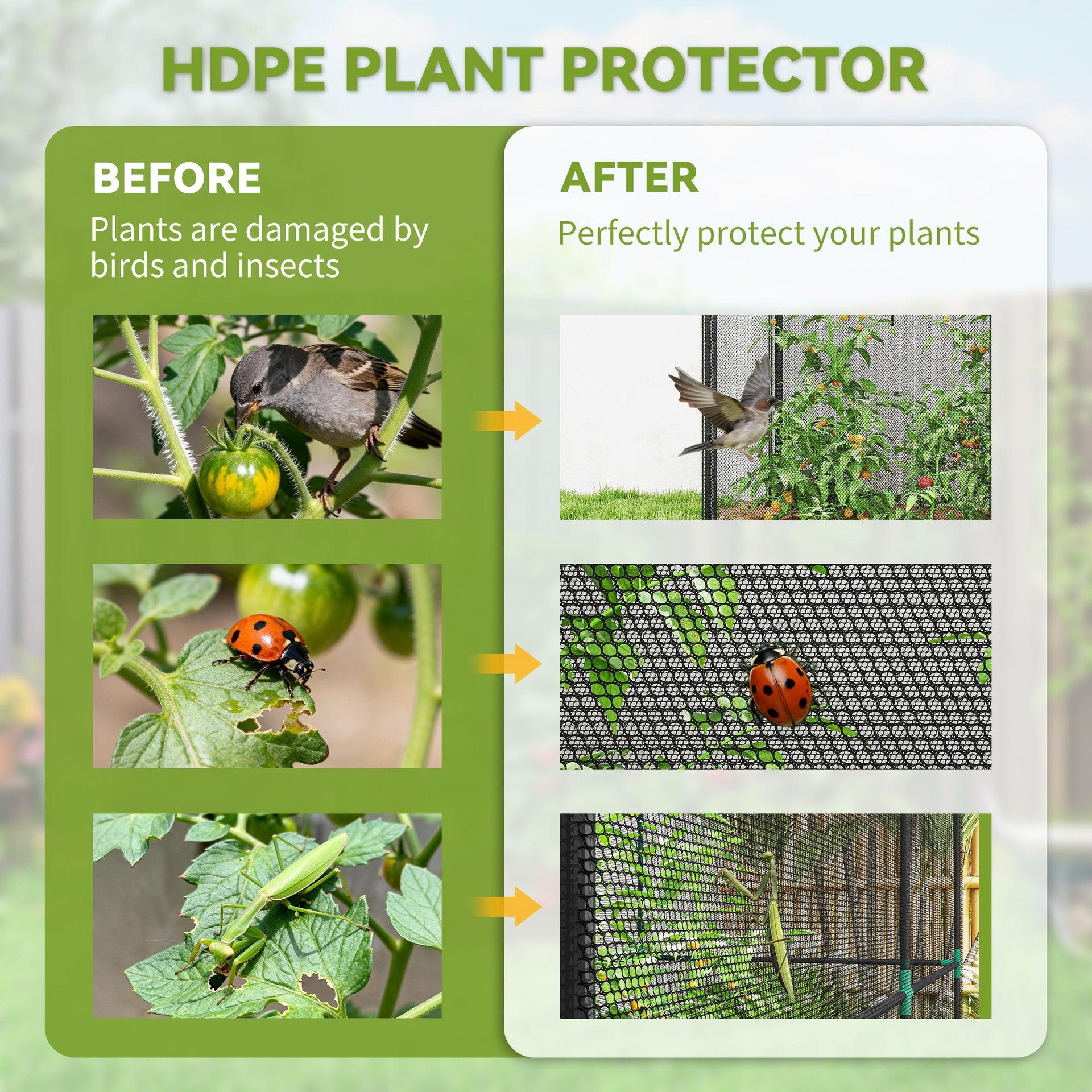 Outsunny Crop Cage, 6' x 3' x 5' Large Plant Protection Tent with Zippered Door, Outdoor Garden Cage, Black