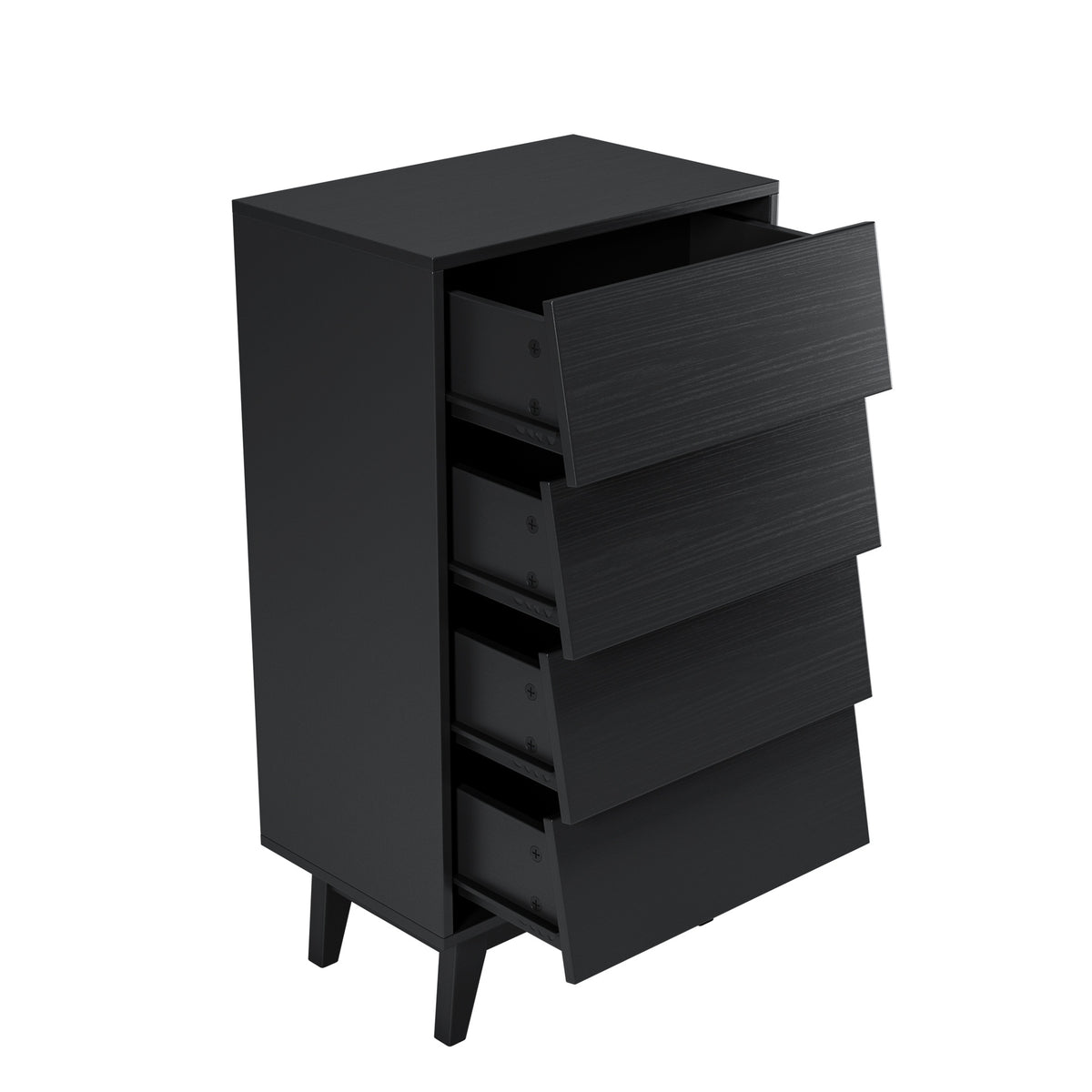4 Drawer Double Dresser Features Vintage-style and Bevel Design