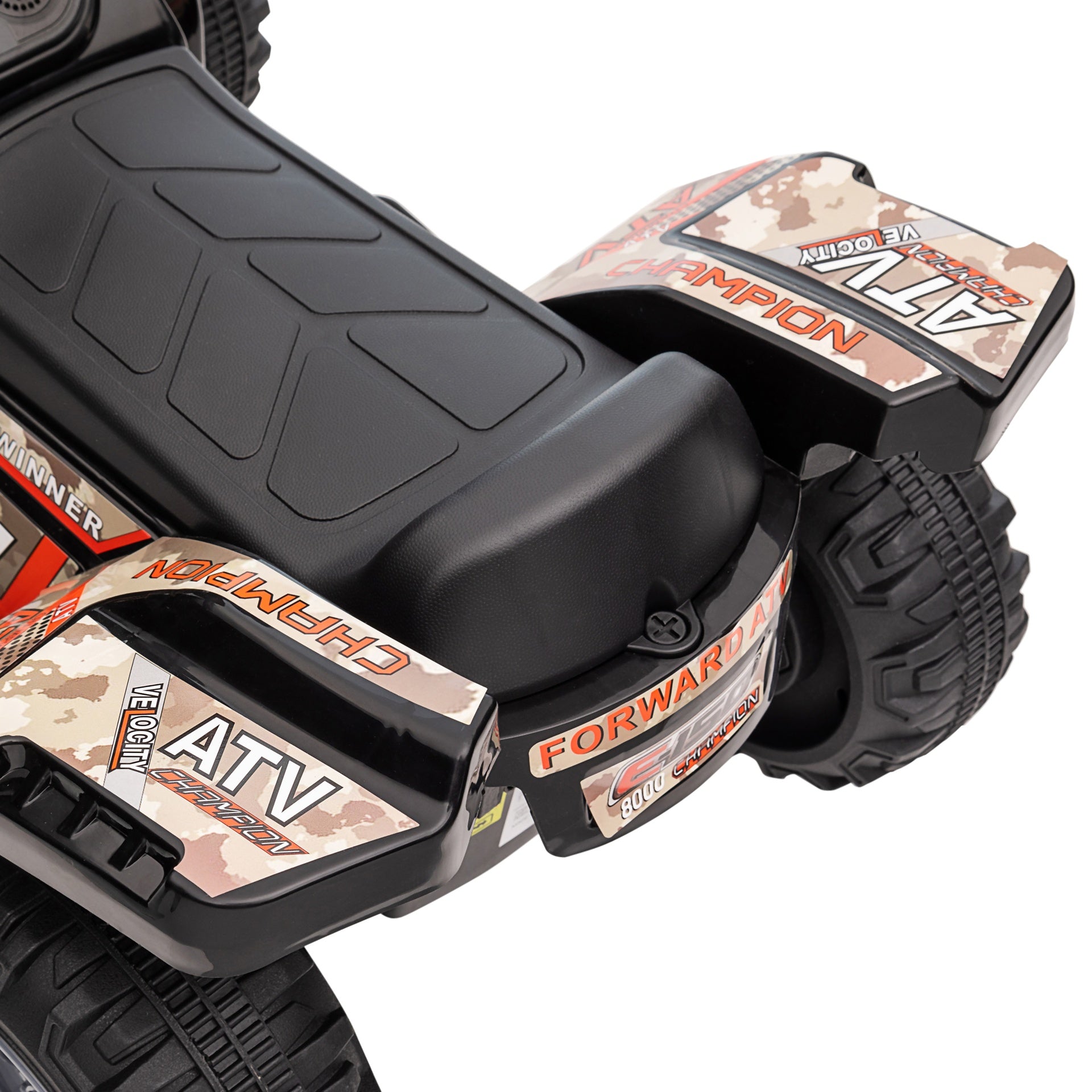 Aosom Kids ATV Four Wheeler  Ride on Car, Motorized Quad, 6V Battery Powered Electric Quad with Songs for 18-36 Months, Black