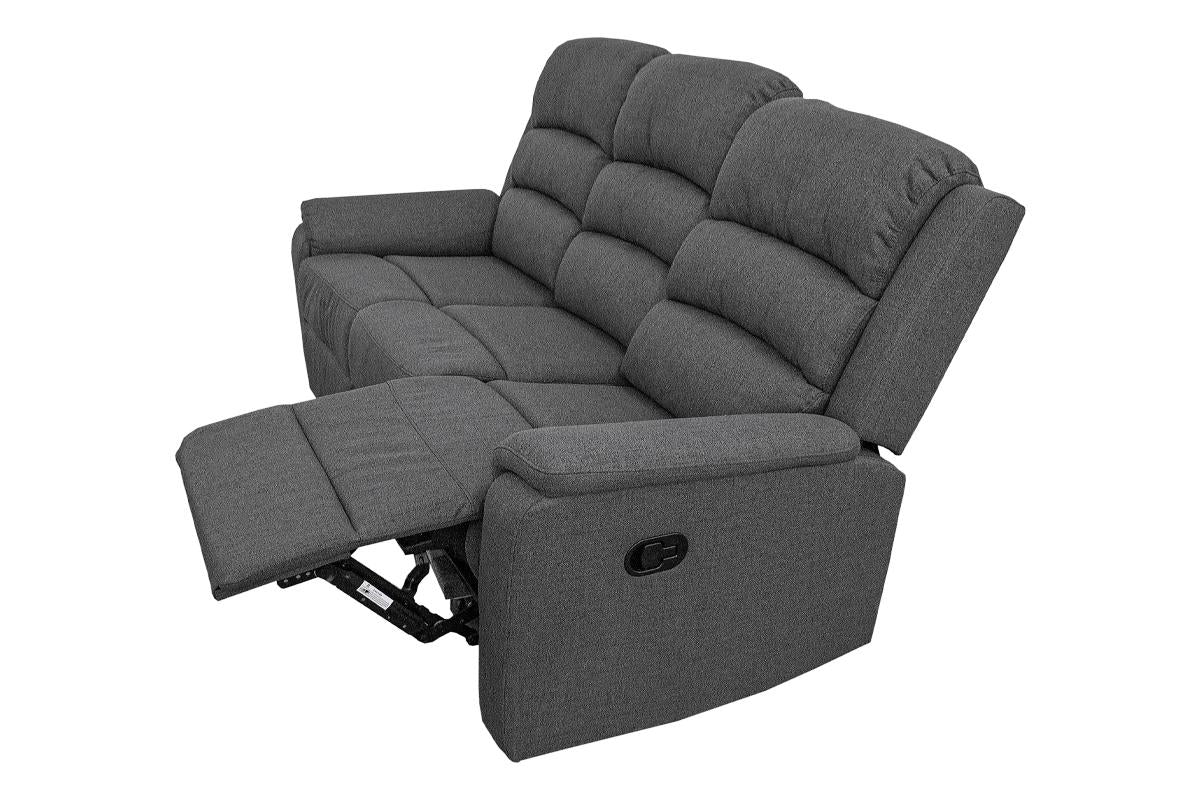 Modern 2pc Living Room Set 1x Sofa 1x Recliner Vertical Tufting Cushion Backrest Padded Armrest And Backrest Dark Gray Finish Primary Living Rom Furniture