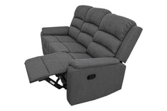 Modern 2pc Living Room Set 1x Sofa 1x Recliner Vertical Tufting Cushion Backrest Padded Armrest And Backrest Dark Gray Finish Primary Living Rom Furniture