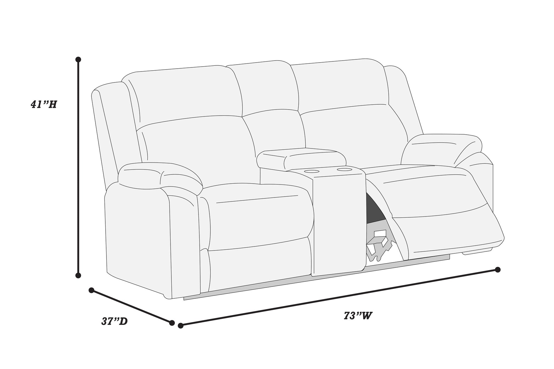 Modern 2pc Living Room Set 1x Loveseat 1x Recliner Corduroy Fabric Upholstered Pillow Arms Cushion Back Ash Finish Primary living Room Furniture