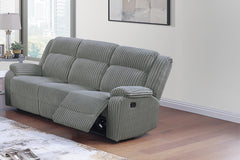 Contemporary Style 2pc living Room Set Upholstered Corduroy Fabric Ash Finish Cushion Back Primary Living Room Furniture