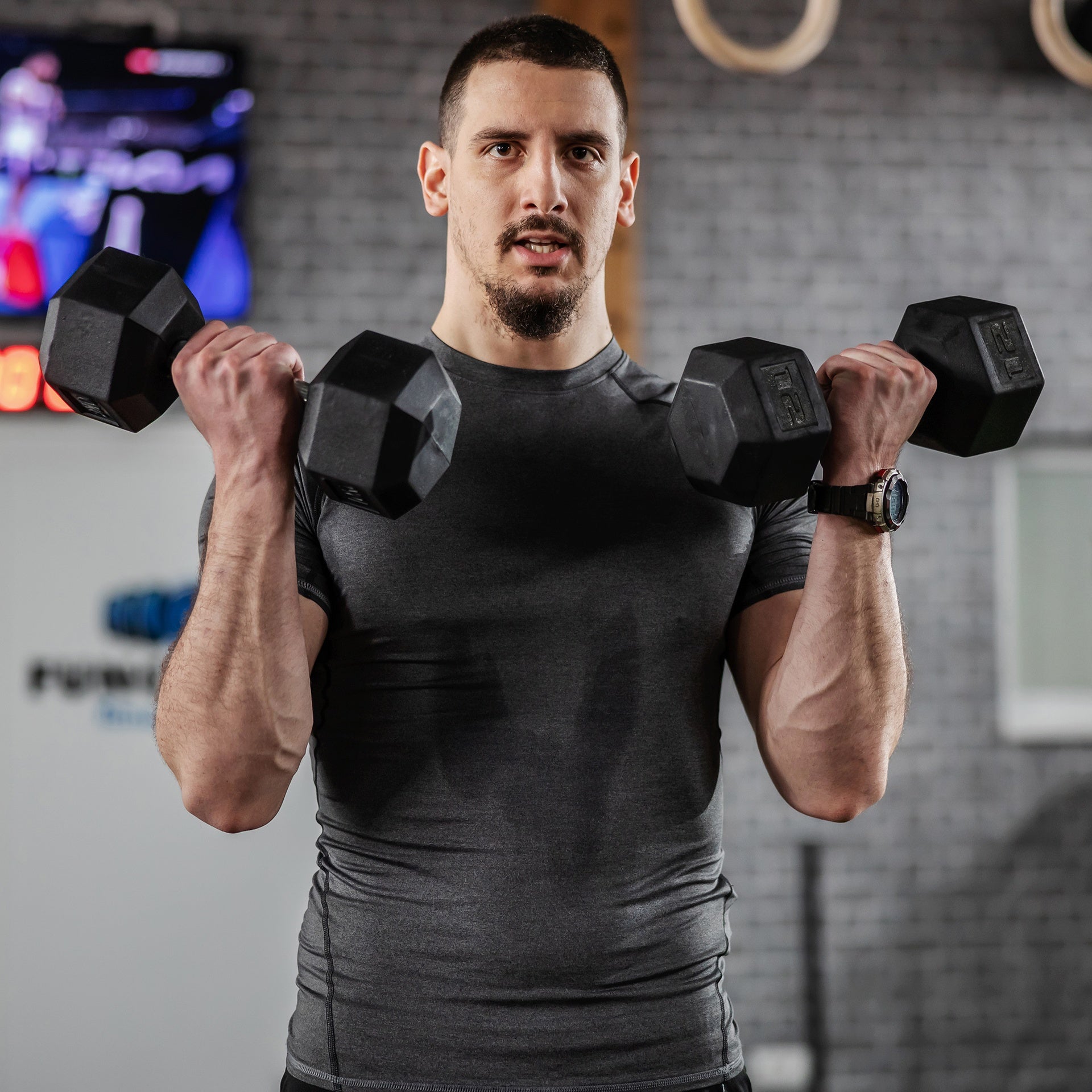 Soozier Hex Rubber Dumbbell Set for No Rolling