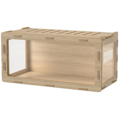 PawHut Hamster Cage with Easy View Acrylic Panels, Air Vents & Openable Roof, for Gerbil, Guinea Pig, 39" x 20" x 18.5", Oak