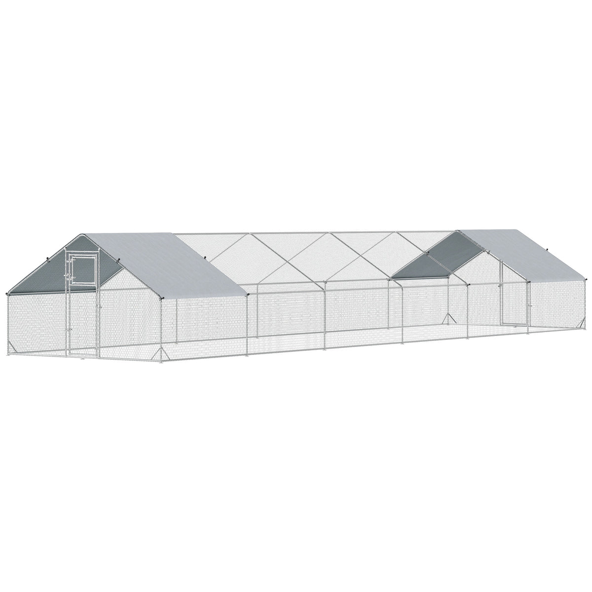 PawHut Large Chicken Coop with Waterproof and Anti-UV Cover, Spire Shaped for Outdoor and Yard Farm Use, 39' x 10' x 6.4'