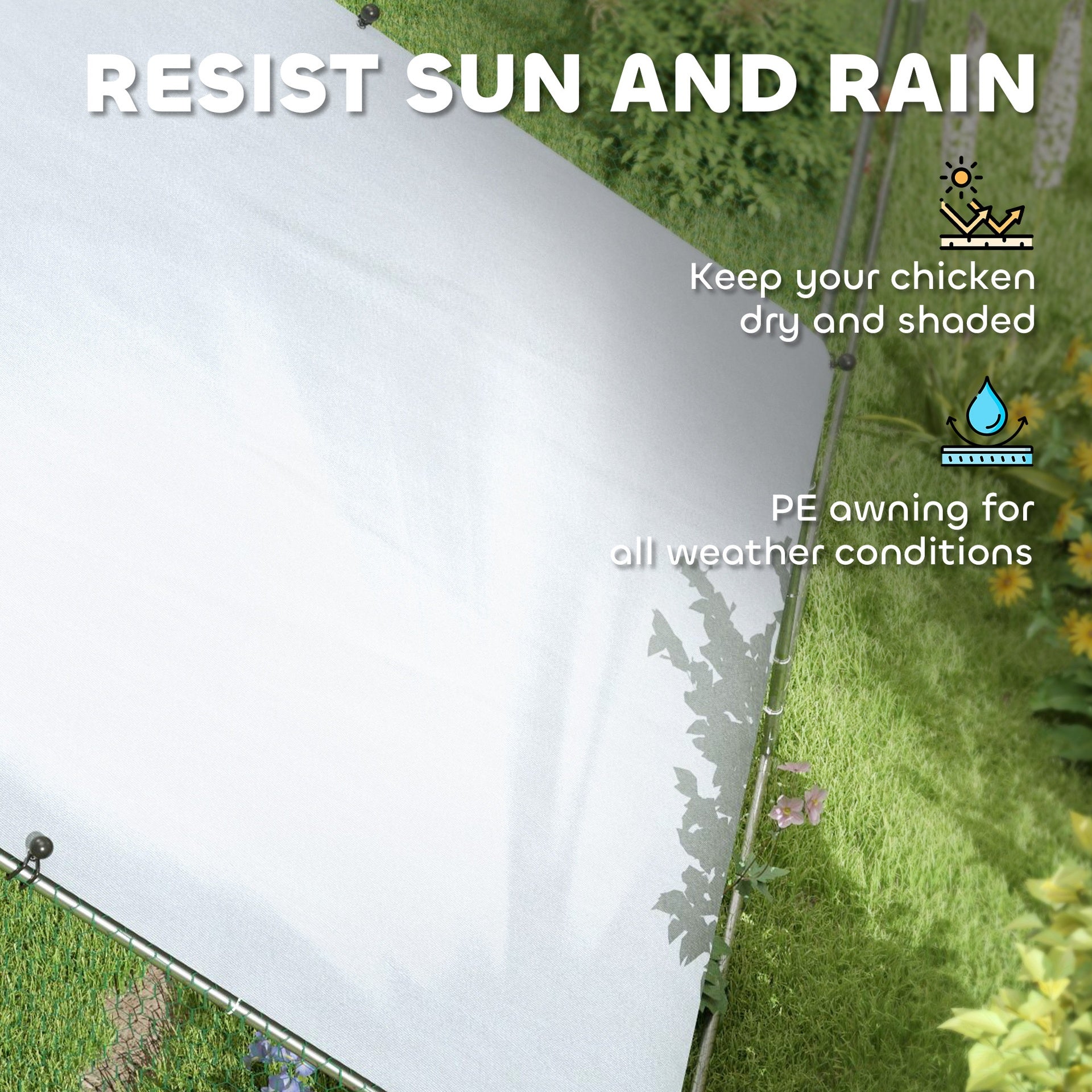 PawHut Large Chicken Coop with Waterproof and Anti-UV Cover, Spire Shaped for Outdoor and Yard Farm Use, 39' x 10' x 6.4'