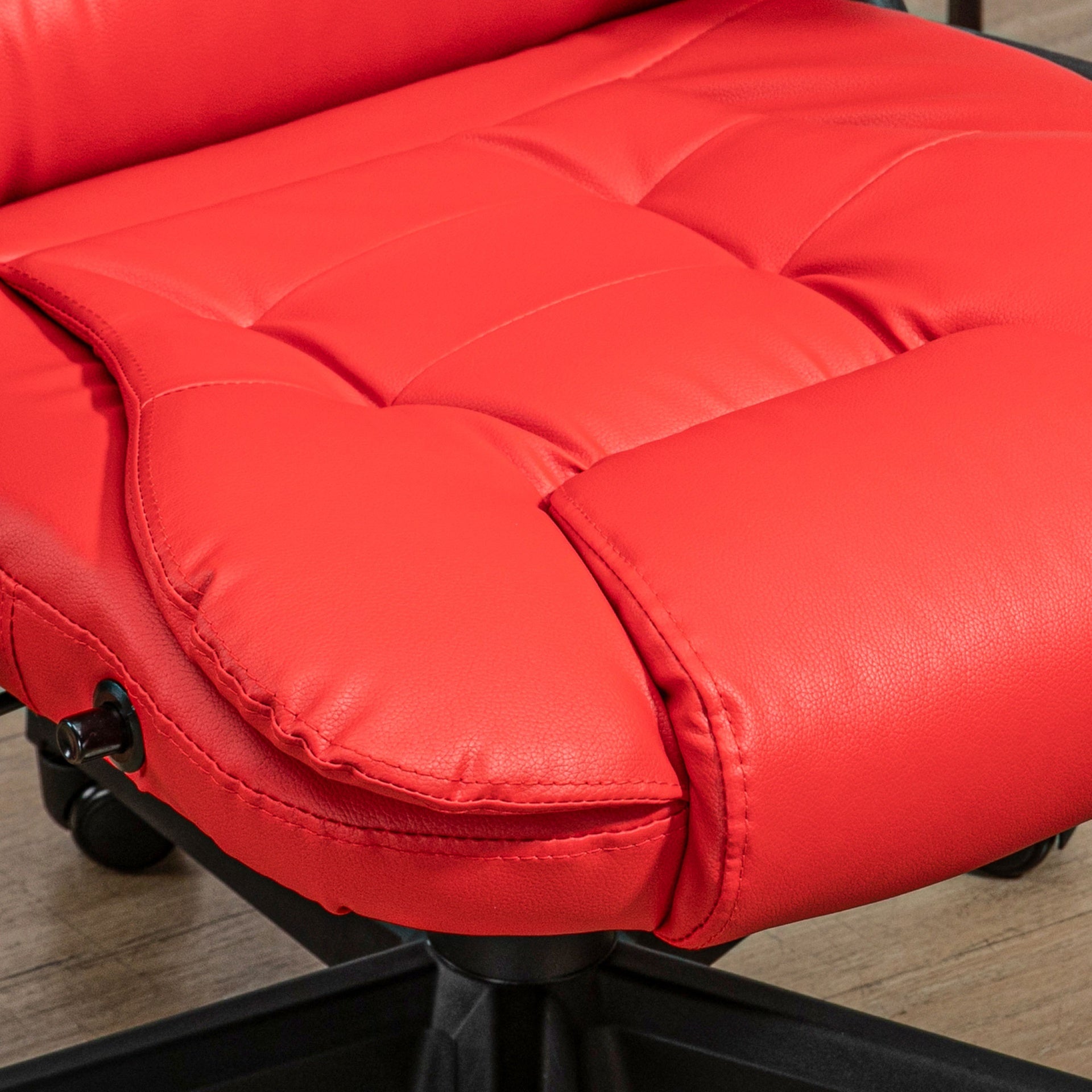 HOMCOM Massage Office Chair, Heated Reclining Computer Chair with 6 Vibration Points, Armrest and Remote, Red