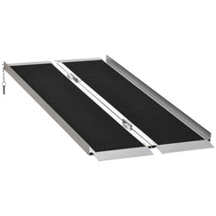 HOMCOM 5' Skidproof Portable Wheelchair Ramp for Home, Steps, Doorways, Carpeted Foldable Handicap Ramp, Threshold Ramp