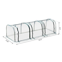 Outsunny 11.5' L x 3.25' W x 2.5' H PVC Metal Tunnel Garden Greenhouse Kit