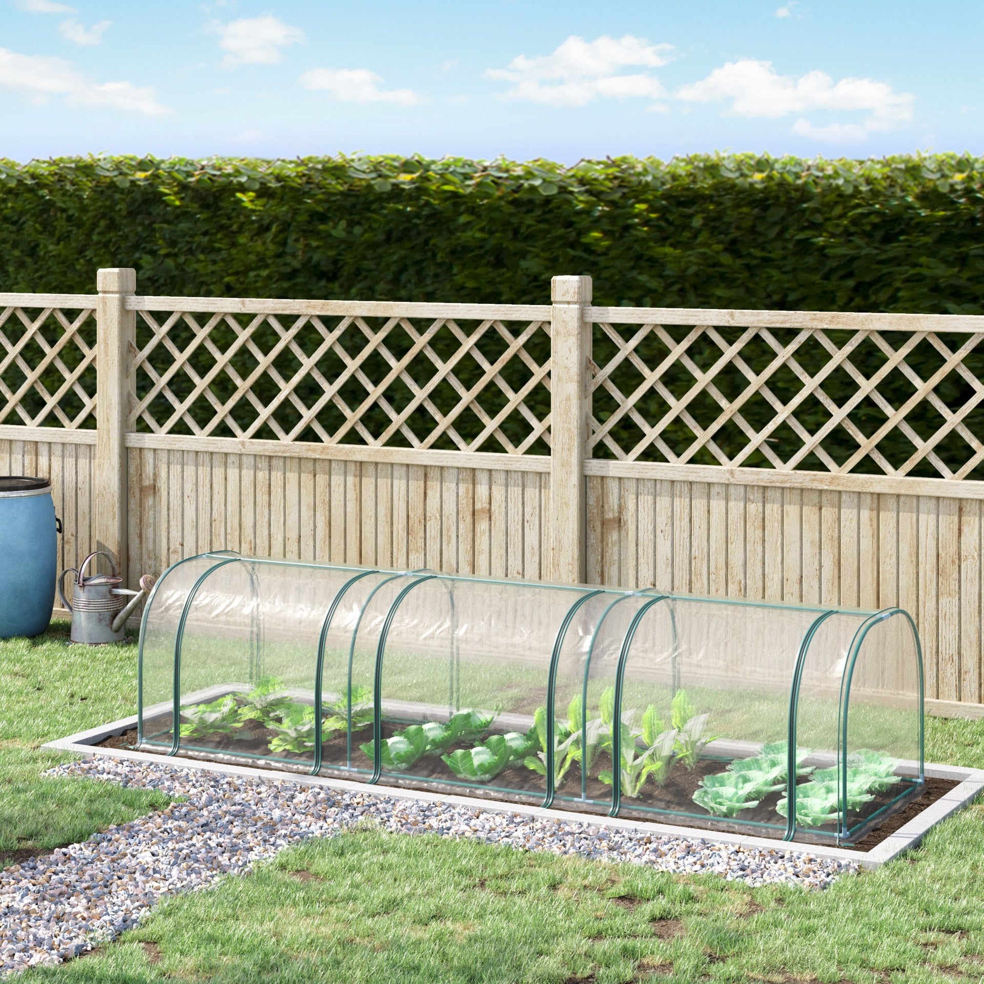 Outsunny 11.5' L x 3.25' W x 2.5' H PVC Metal Tunnel Garden Greenhouse Kit