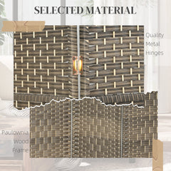 HOMCOM Folding Room Divider Screen 6 Panel 6' Tall Privacy Screen Freestanding Wood Partition for Home Office, Dark Rustic Oak