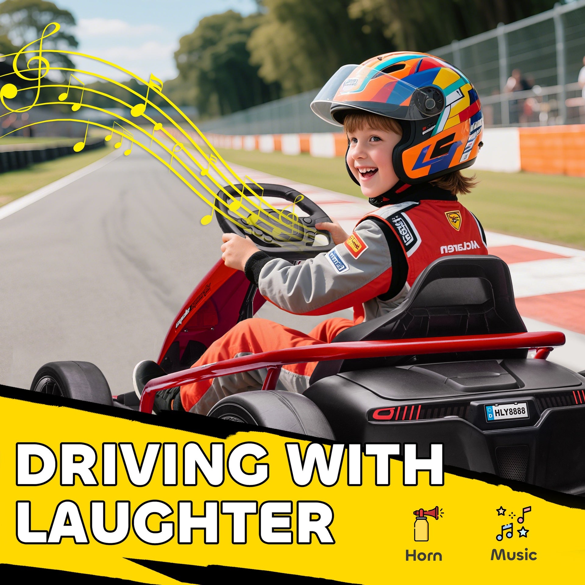 Aosom 24V Electric Go Kart for Kids, Drift Ride-On Racing Go Kart with 2 Speeds, for Boys Girls Aged 8-12 Years Old, Red