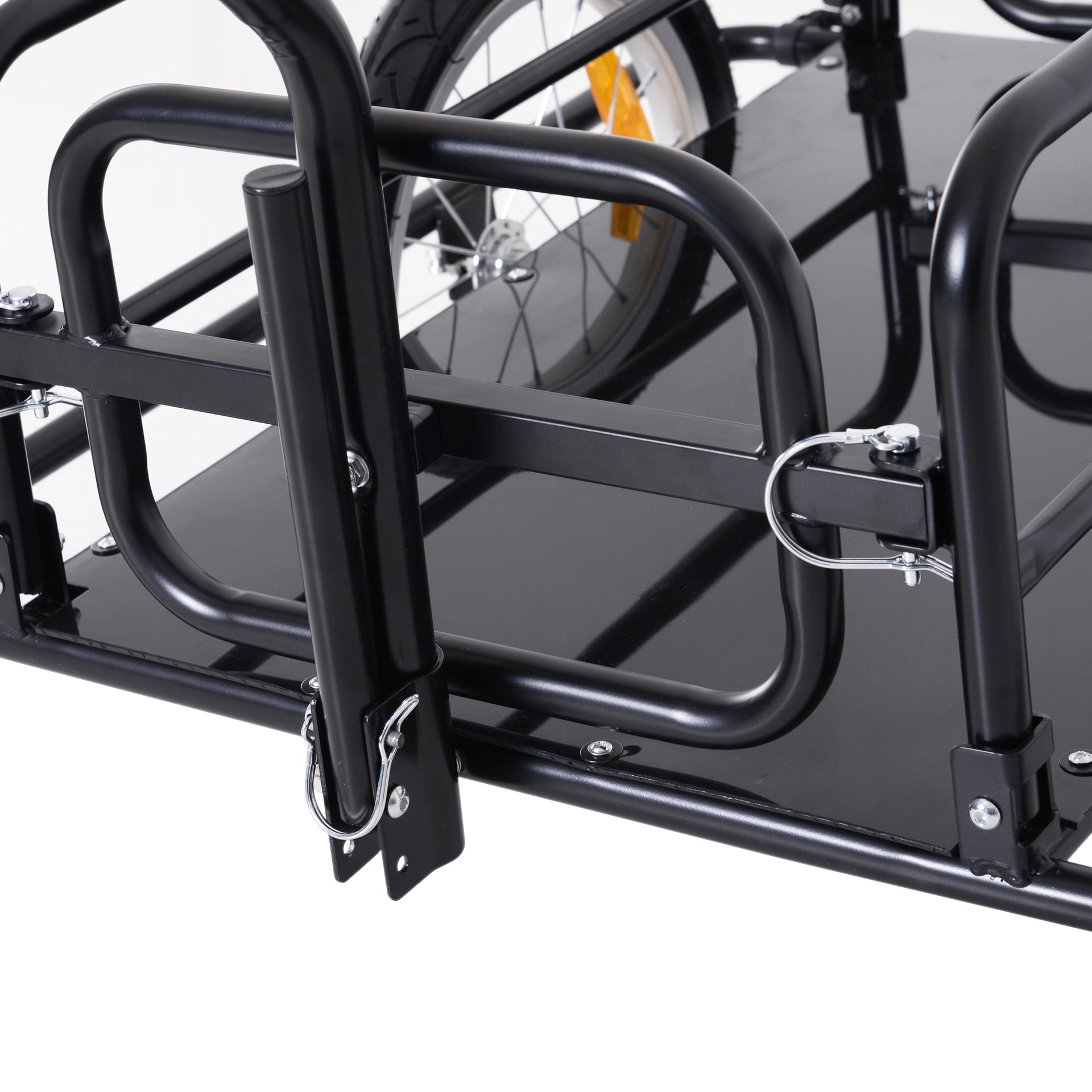 Aosom Foldable Bike Cargo Trailer Cart with Hitch, 88 lbs. Capacity, Black