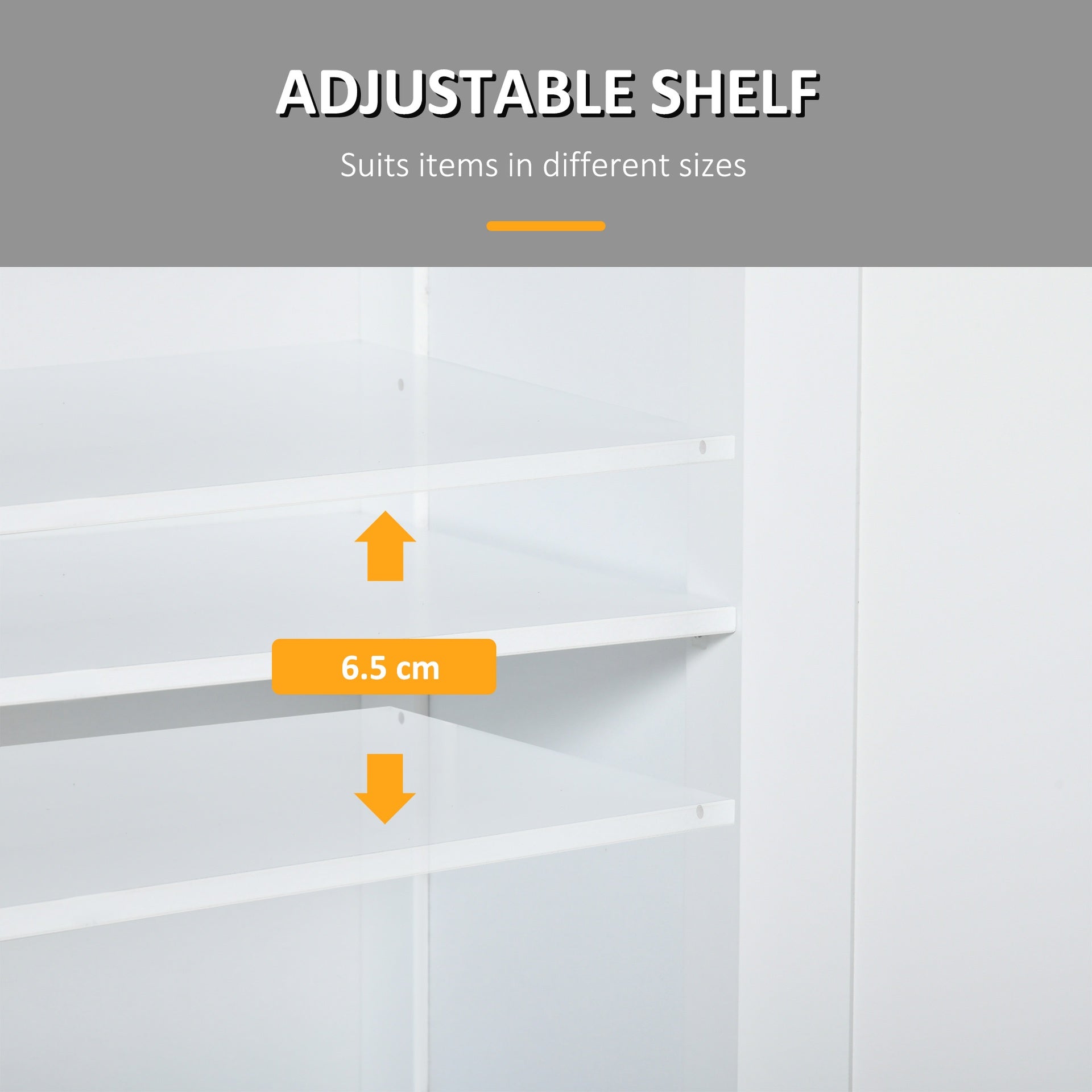 Kleankin Freestanding Bathroom Floor Cabinet, Wooden Bathroom Cabinet with 2 Doors, 2 Drawers and Adjustable Shelf, White