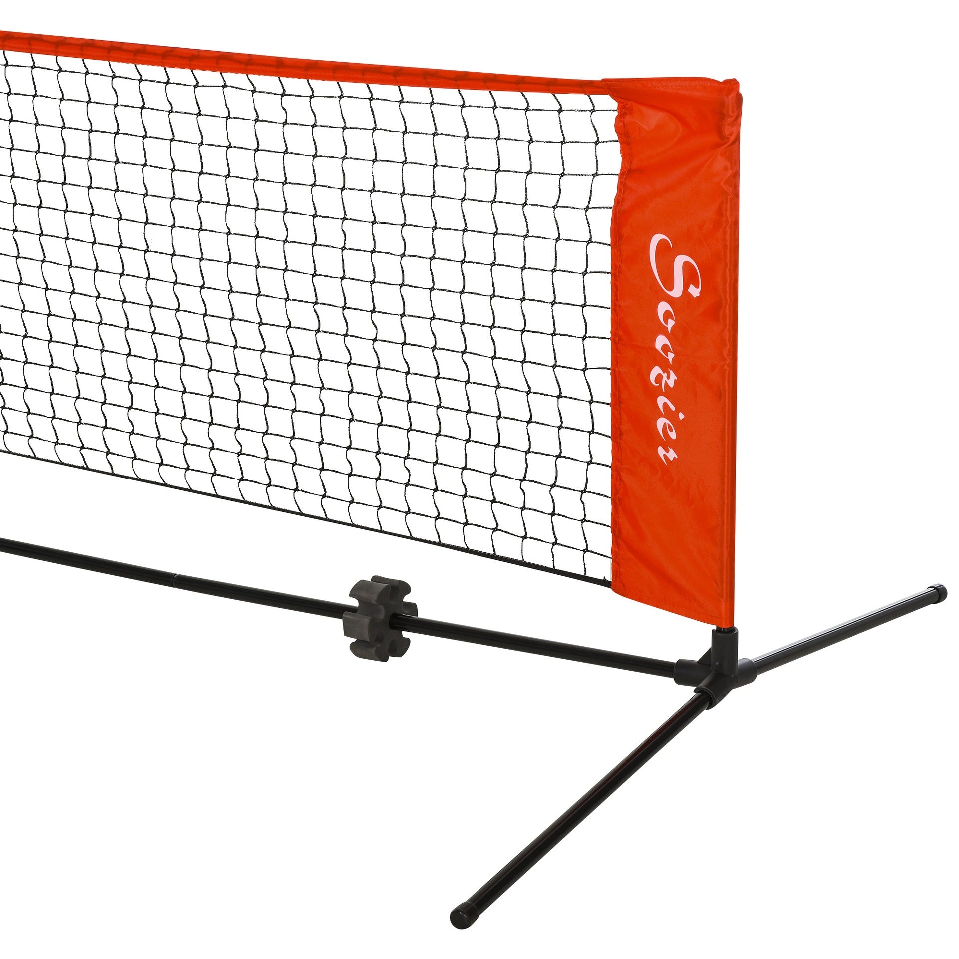 Soozier 10ft Portable Soccer Tennis/Pickleball/Badminton/Mini Tennis Net w/ Sideline for Training with Included Storage Bag, Red