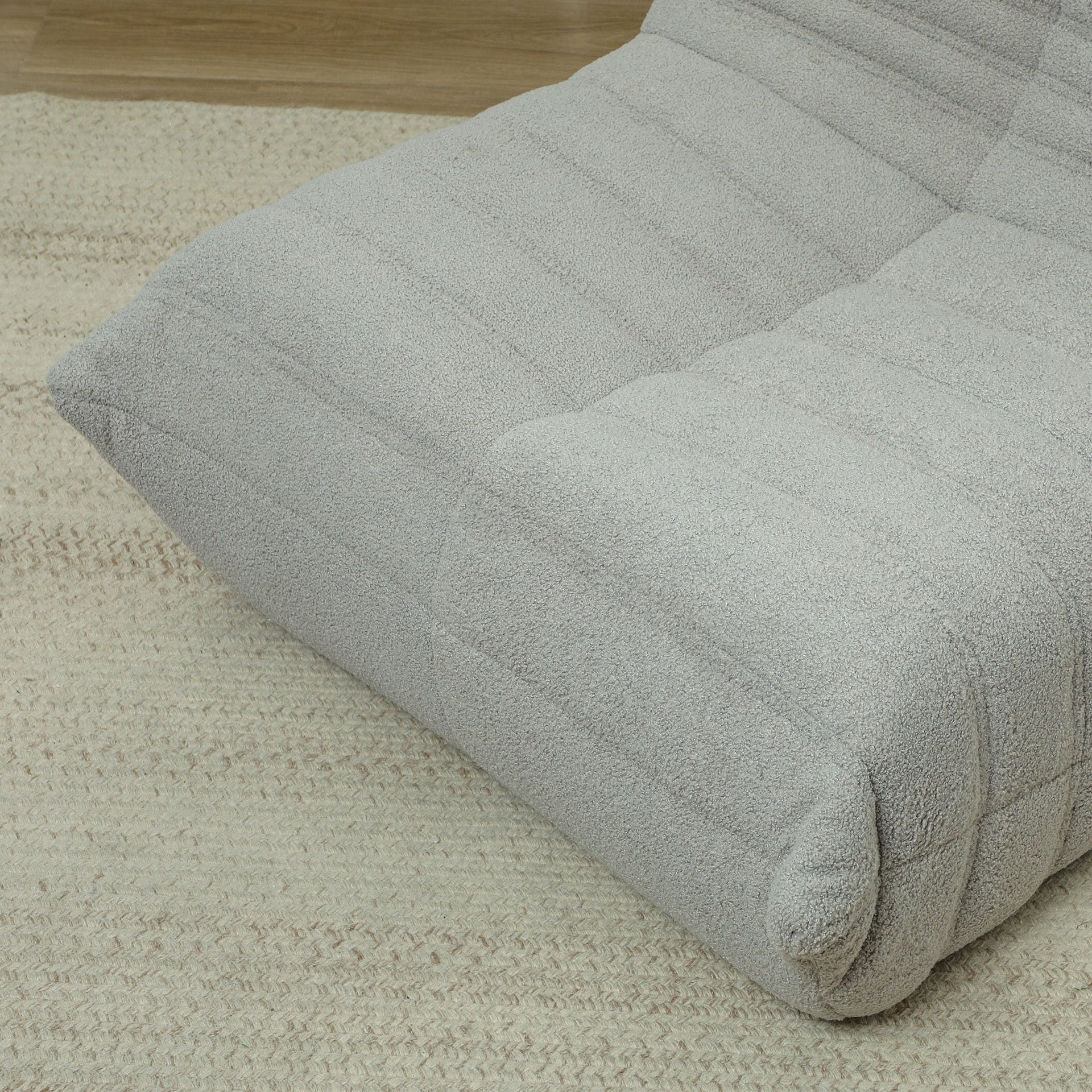 HOMCOM Bean Bag Chair for Adults, Giant Fireside Chair, Bean Bag Sofa with High Density Foam for Living Room, Light Gray