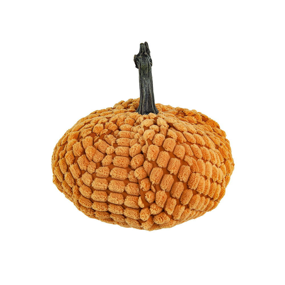 Set of 2, 6.5x6.5x6"H Chenille Weighted Pumpkin orange, Pumpkin Ornament Decor for Holiday Harvest Festival Fall Festival & Thanksgiving