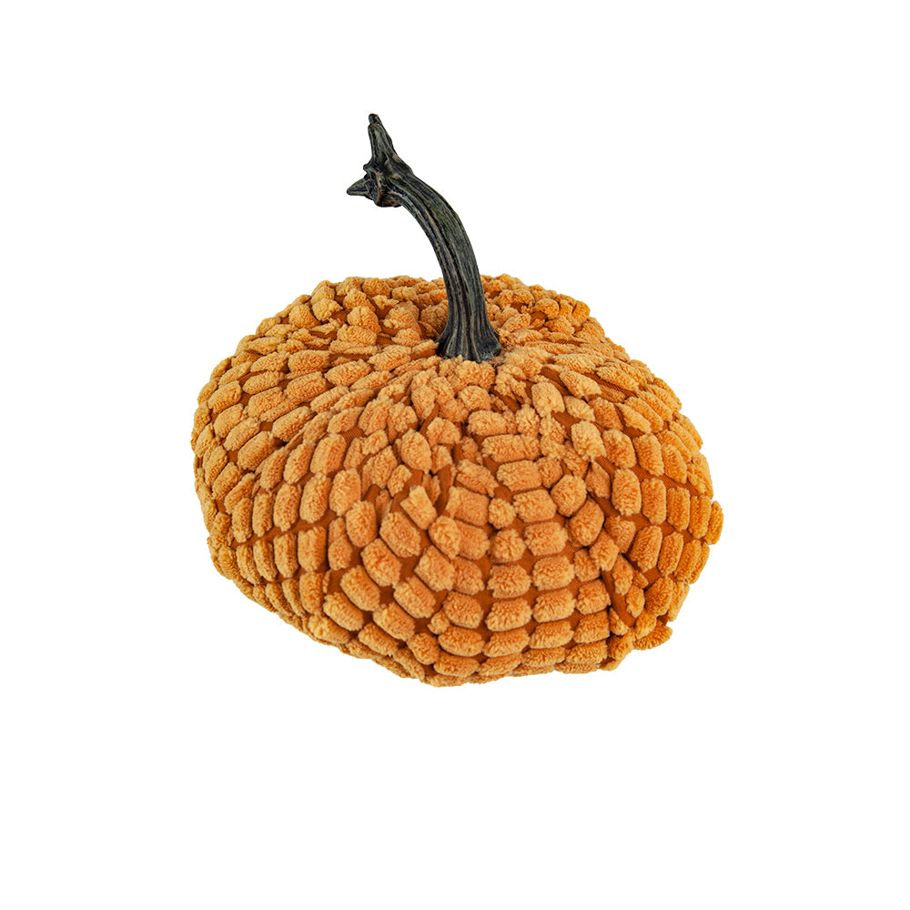 Set of 2, 6.5x6.5x6"H Chenille Weighted Pumpkin orange, Pumpkin Ornament Decor for Holiday Harvest Festival Fall Festival & Thanksgiving