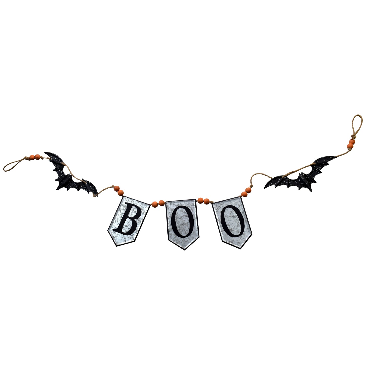 67x7.3"H Iron Boo Banner W/Bats, for Halloween Holiday Decor