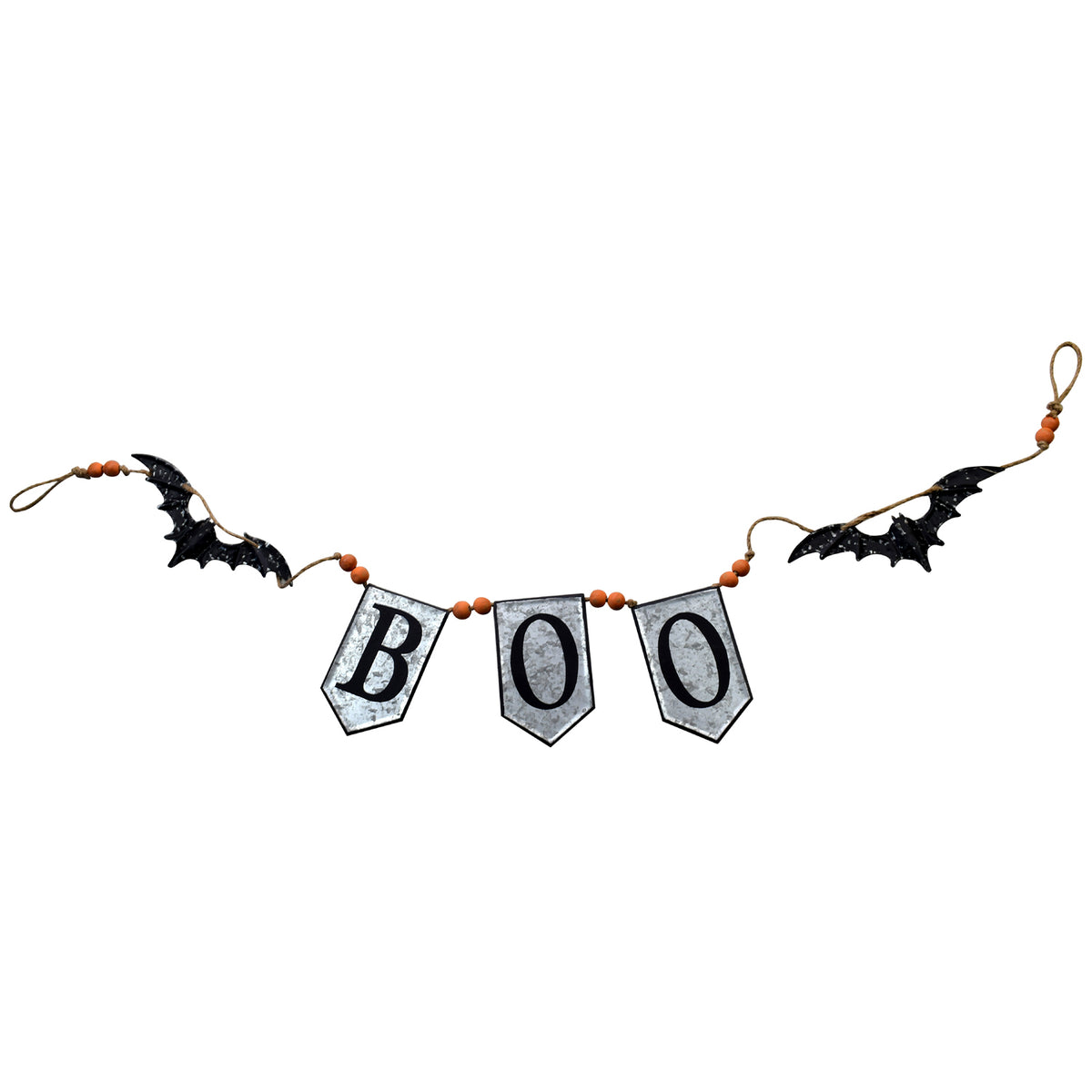 67x7.3"H Iron Boo Banner W/Bats, for Halloween Holiday Decor