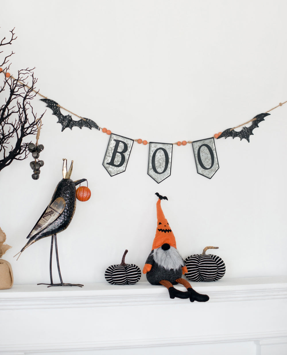 67x7.3"H Iron Boo Banner W/Bats, for Halloween Holiday Decor