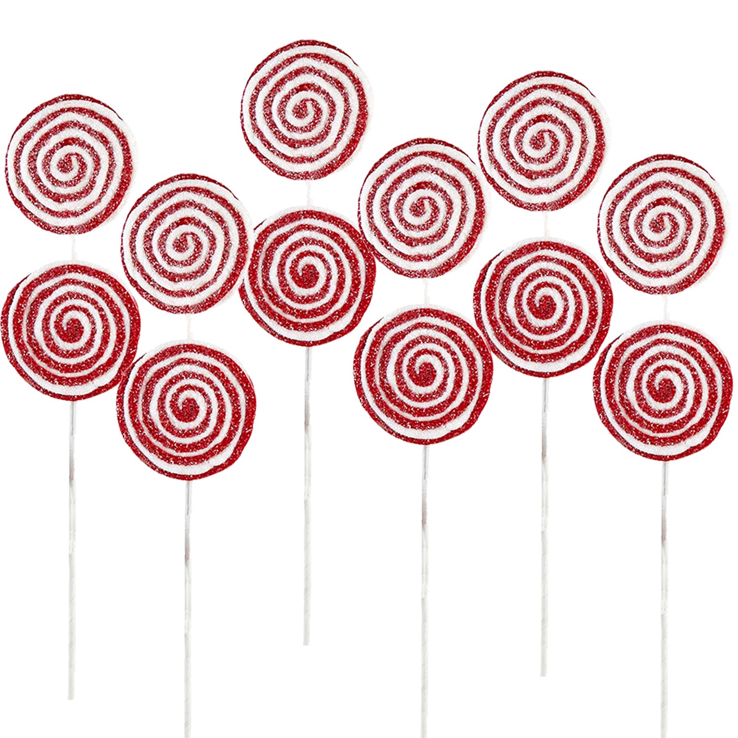 19x7" Iced Lollipop Spray, Christmas Tree Ornaments for Holiday Party Decorations, Set of 6