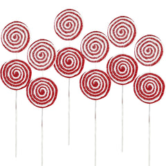 19x7" Iced Lollipop Spray, Christmas Tree Ornaments for Holiday Party Decorations, Set of 6