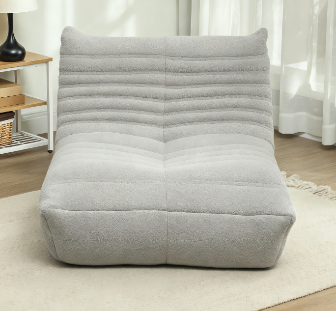 Bean Bag Chair ,  Bean Bag Sofa with High Density Foam for bedroom, Light Gray