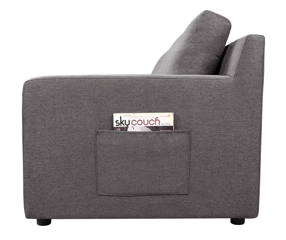 Walfredo 145.5"W Gray Linen 7-Seater U-Shape Sectional Sofa Chaise with Pocket