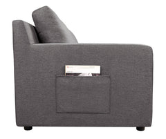 Walfredo 145.5"W Gray Linen 7-Seater U-Shape Sectional Sofa Chaise with Pocket