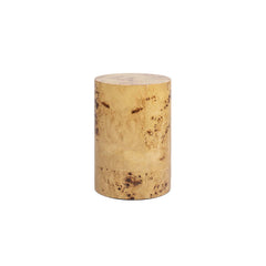 Nebula 22" Accent Pillar Side Table Warm Natural Brown Burl Wood