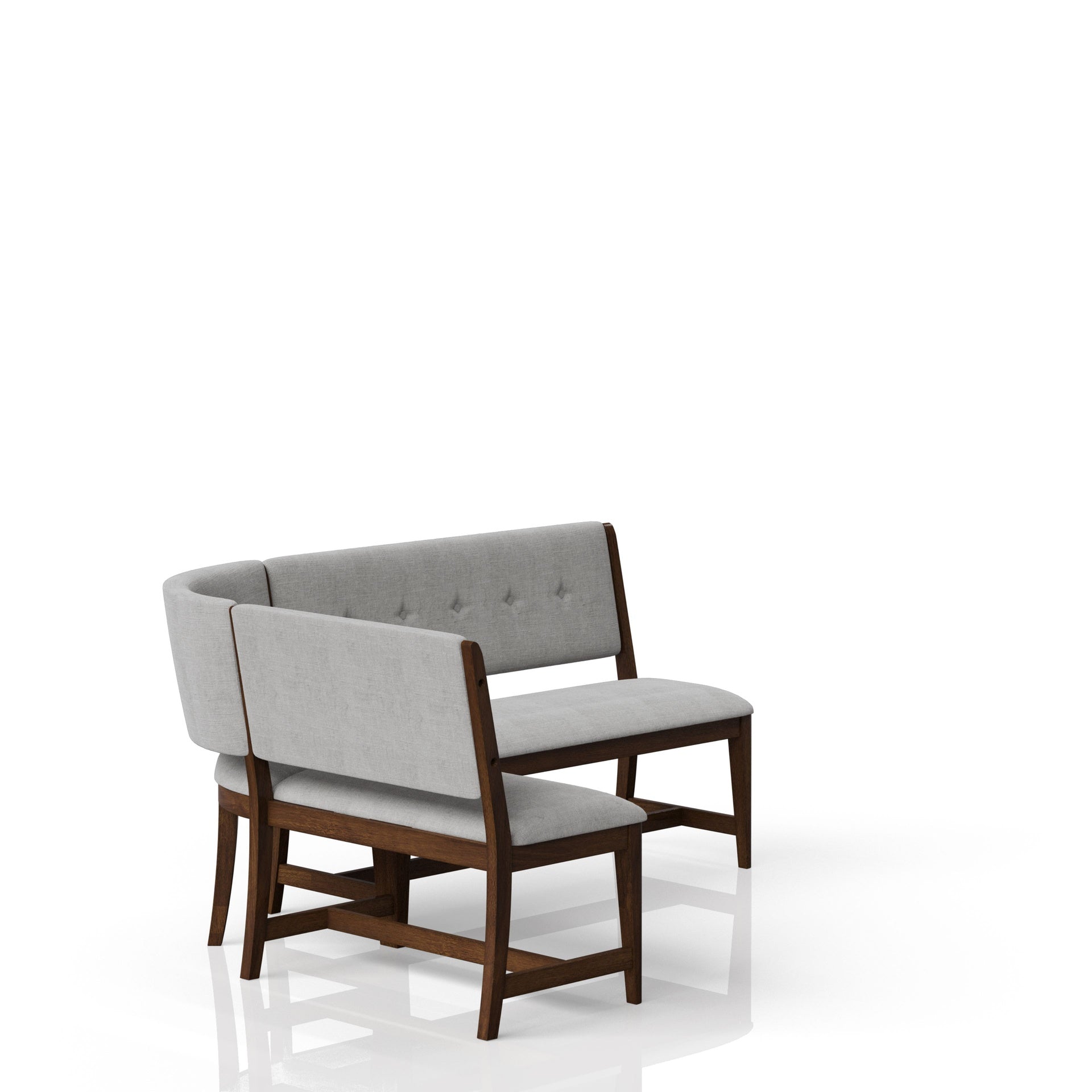 Cherry Table with Curved Bench, Backless Bench and 2 Side Chairs