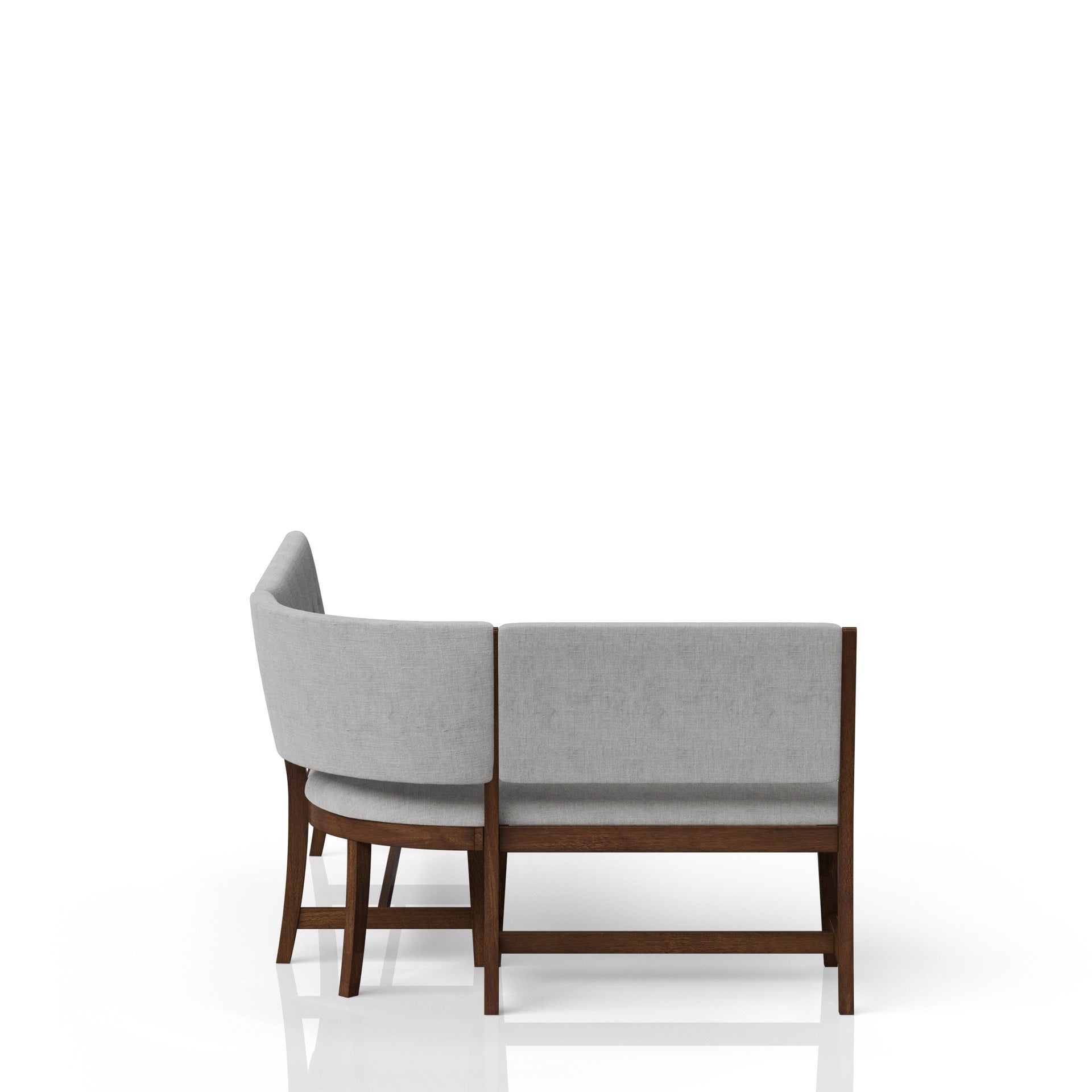 Cherry Table with Curved Bench, Backless Bench and 2 Side Chairs