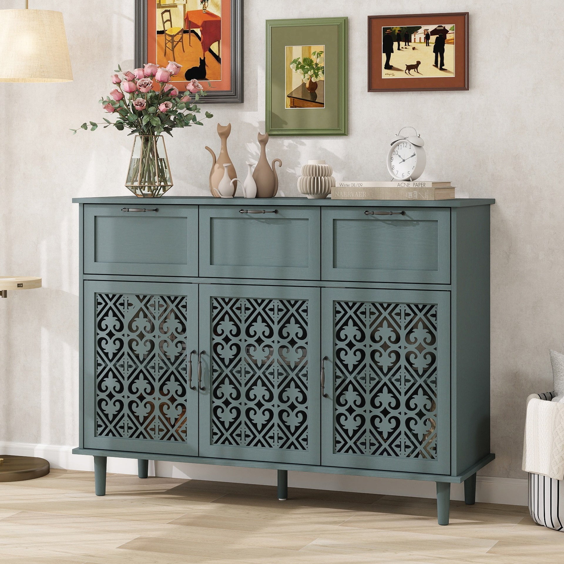 3 Door 3 Drawer Cabinet, American Furniture, Suitable for Bedroom, Living Room, Study