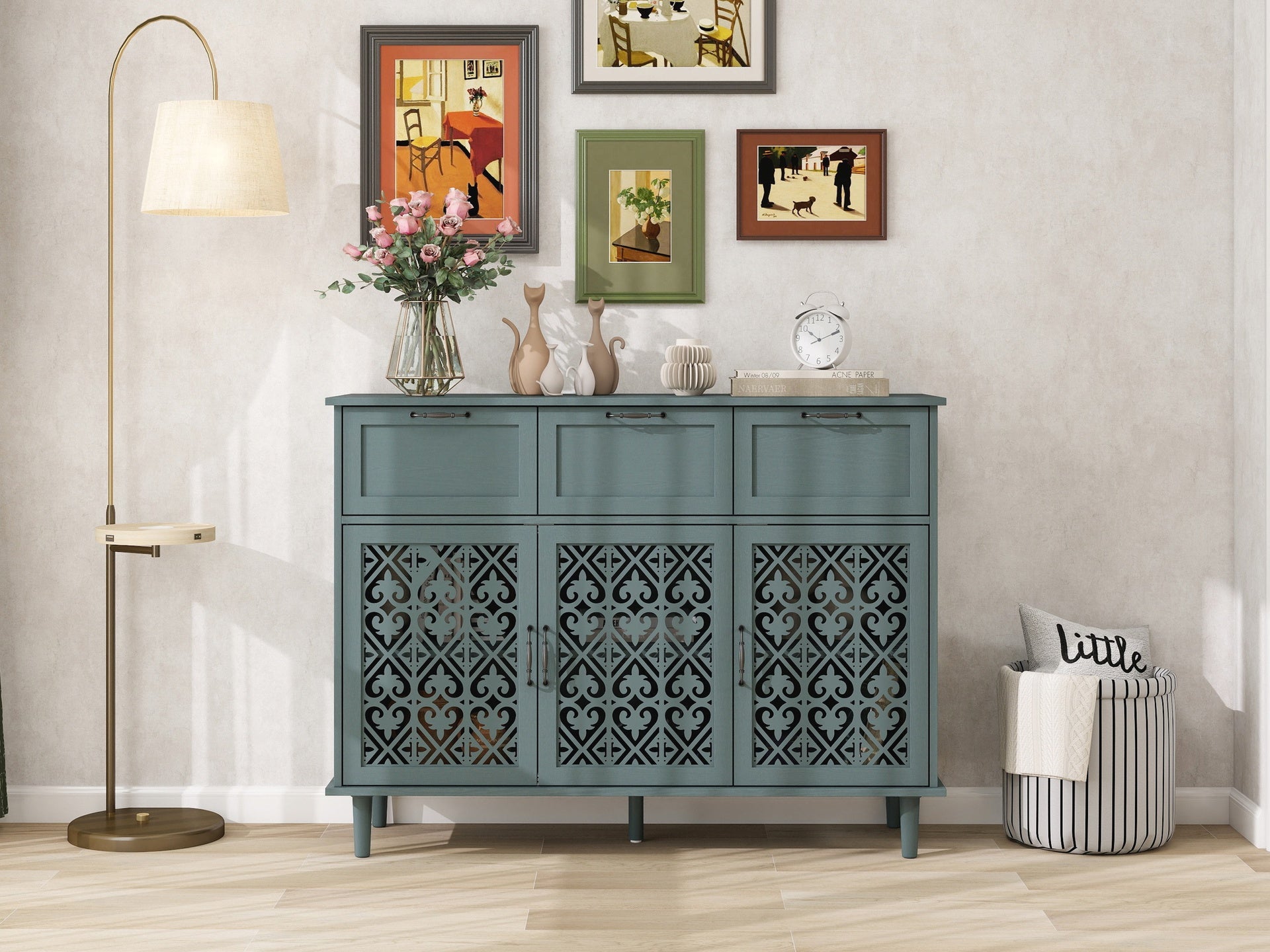 3 Door 3 Drawer Cabinet, American Furniture, Suitable for Bedroom, Living Room, Study