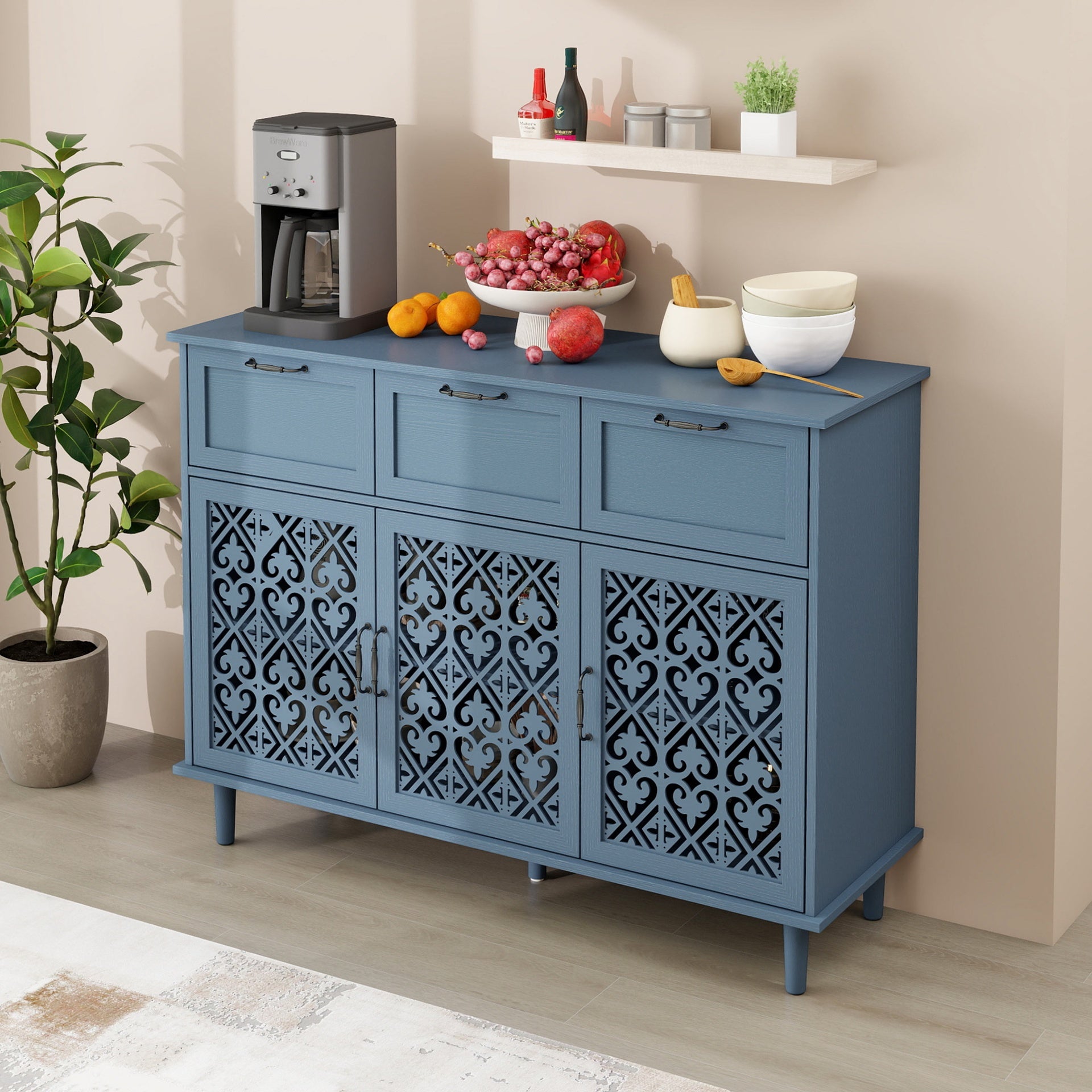 3 Door 3 Drawer Cabinet, American Furniture, Suitable for Bedroom, Living Room, Study