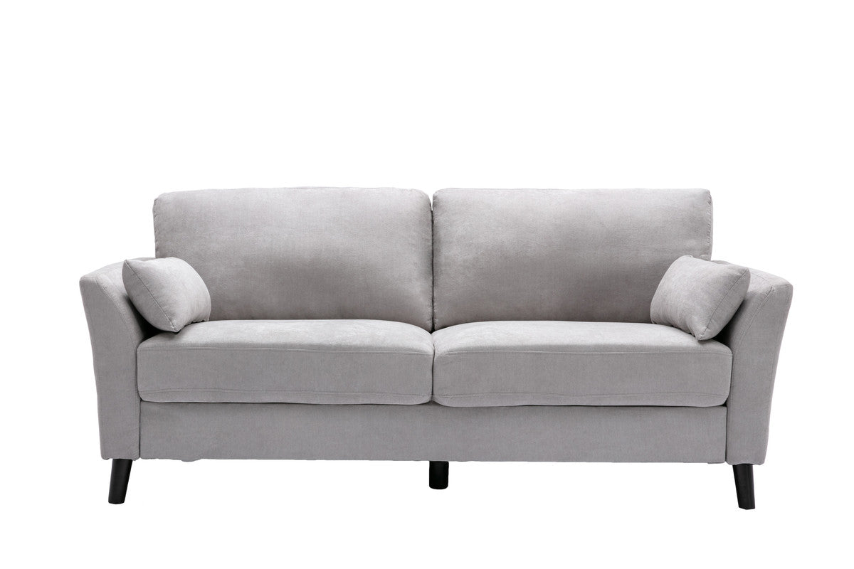 Damiano 77"W Light Gray Woven Fabric Sofa