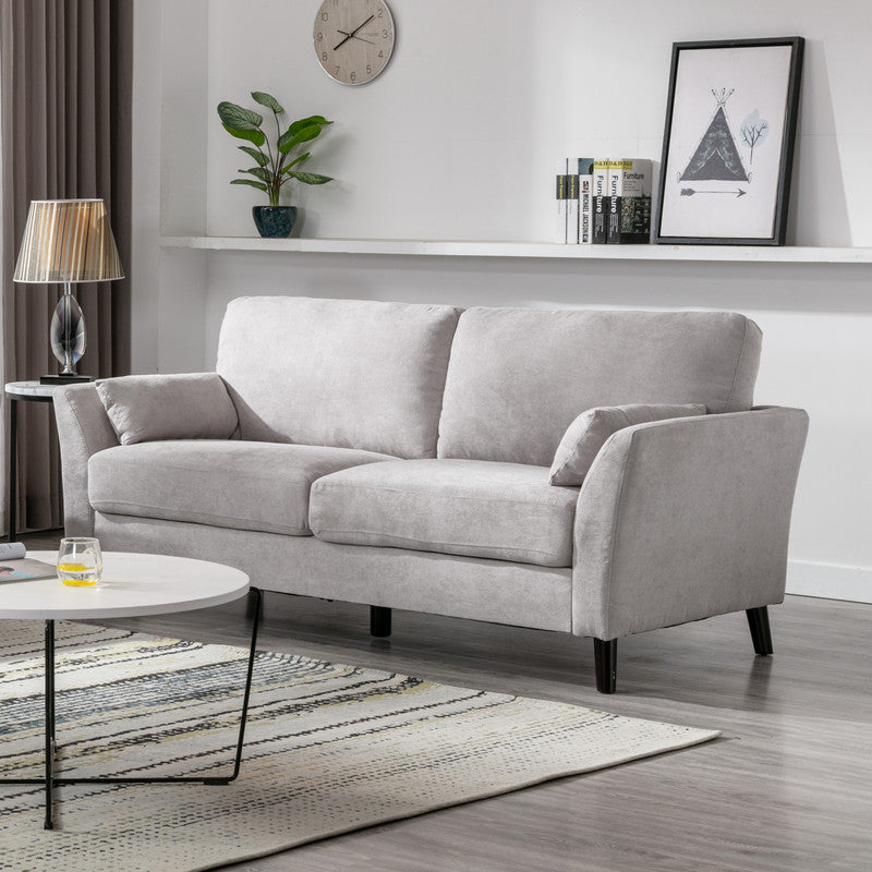 Damiano 77"W Light Gray Woven Fabric Sofa