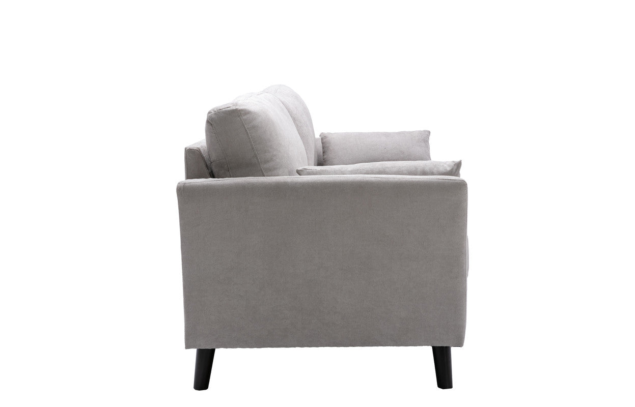 Damiano 77"W Light Gray Woven Fabric Sofa