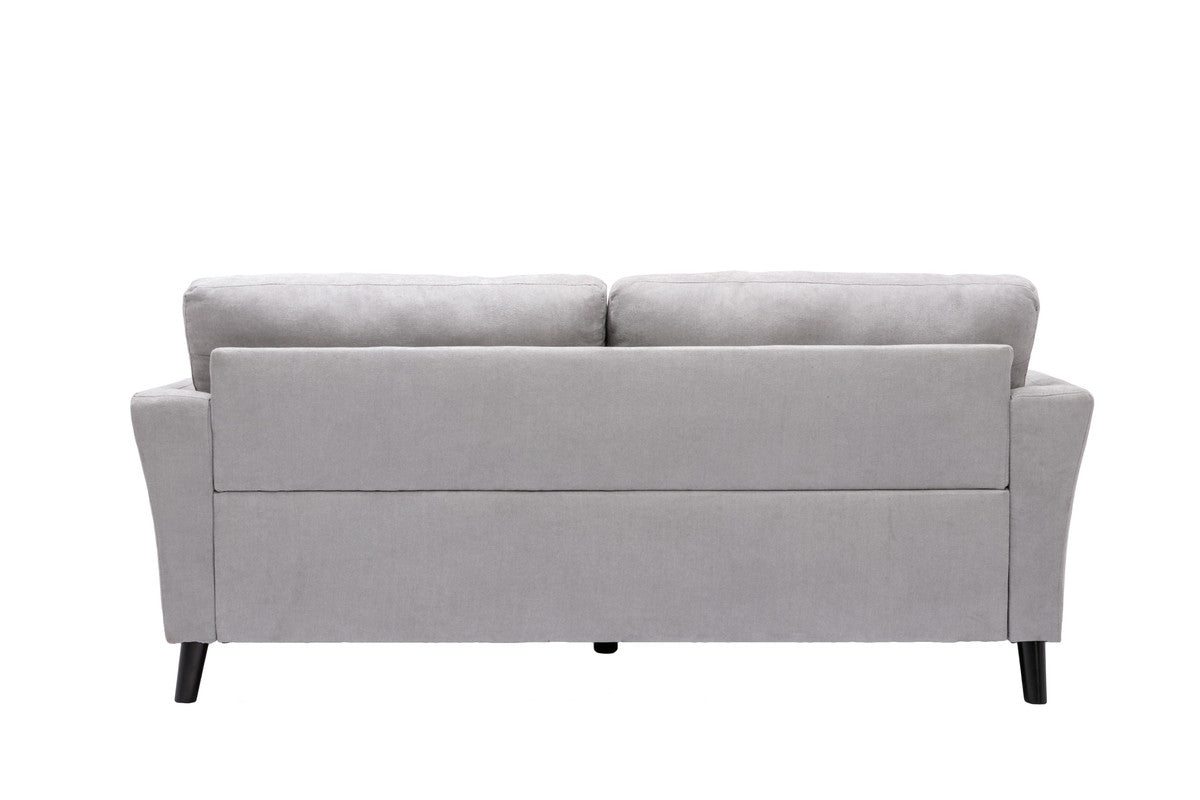 Damiano 77"W Light Gray Woven Fabric Sofa