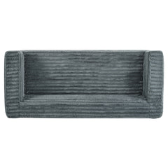 89" Modern Corduroy Couch, 3 Seats Plush Sofa with Squared Arm,Luxury Comfy Seat Super Soft Couches for Living Room,Small Space,Office,Apartment,No Assembly Required