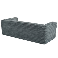 89" Modern Corduroy Couch, 3 Seats Plush Sofa with Squared Arm,Luxury Comfy Seat Super Soft Couches for Living Room,Small Space,Office,Apartment,No Assembly Required
