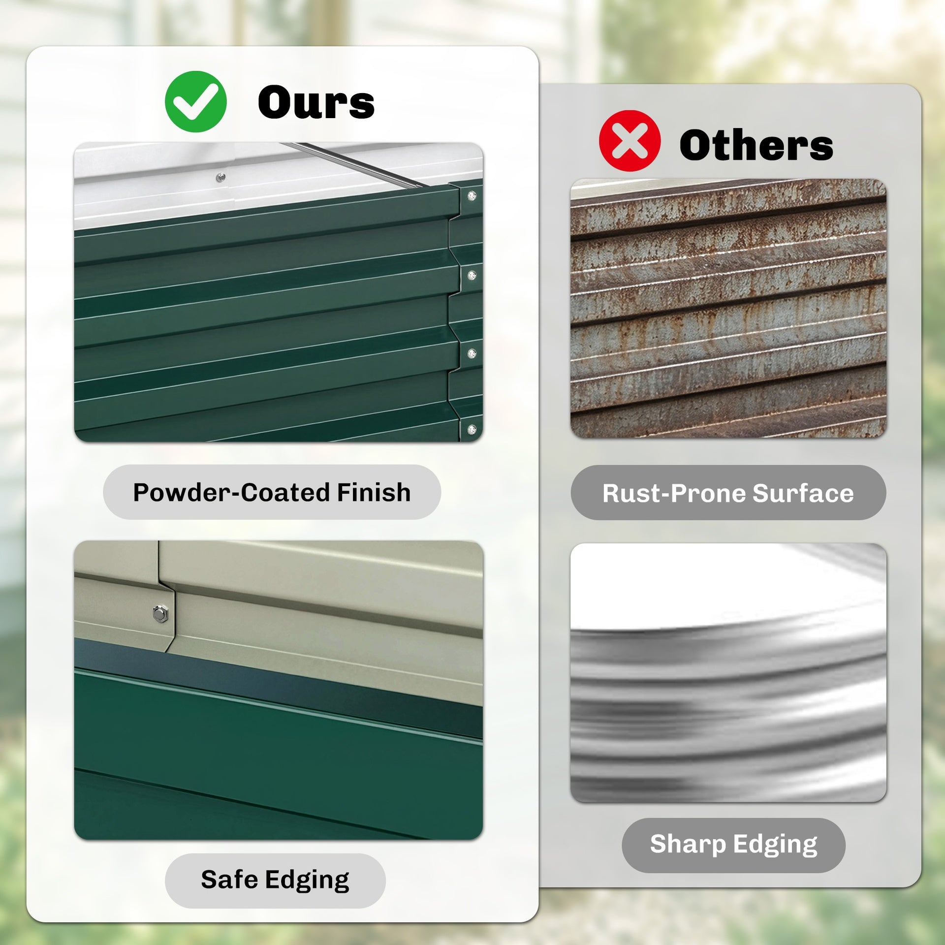 Outsunny Galvanized Raised Garden Bed, 4' x 2' x 1' Metal Planter Box, for Growing Vegetables, Flowers, Herbs, Succulents, Green