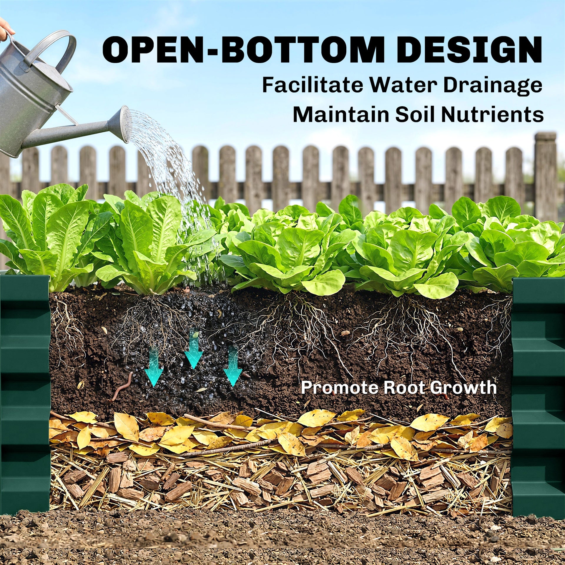 Outsunny Galvanized Raised Garden Bed, 4' x 2' x 1' Metal Planter Box, for Growing Vegetables, Flowers, Herbs, Succulents, Green