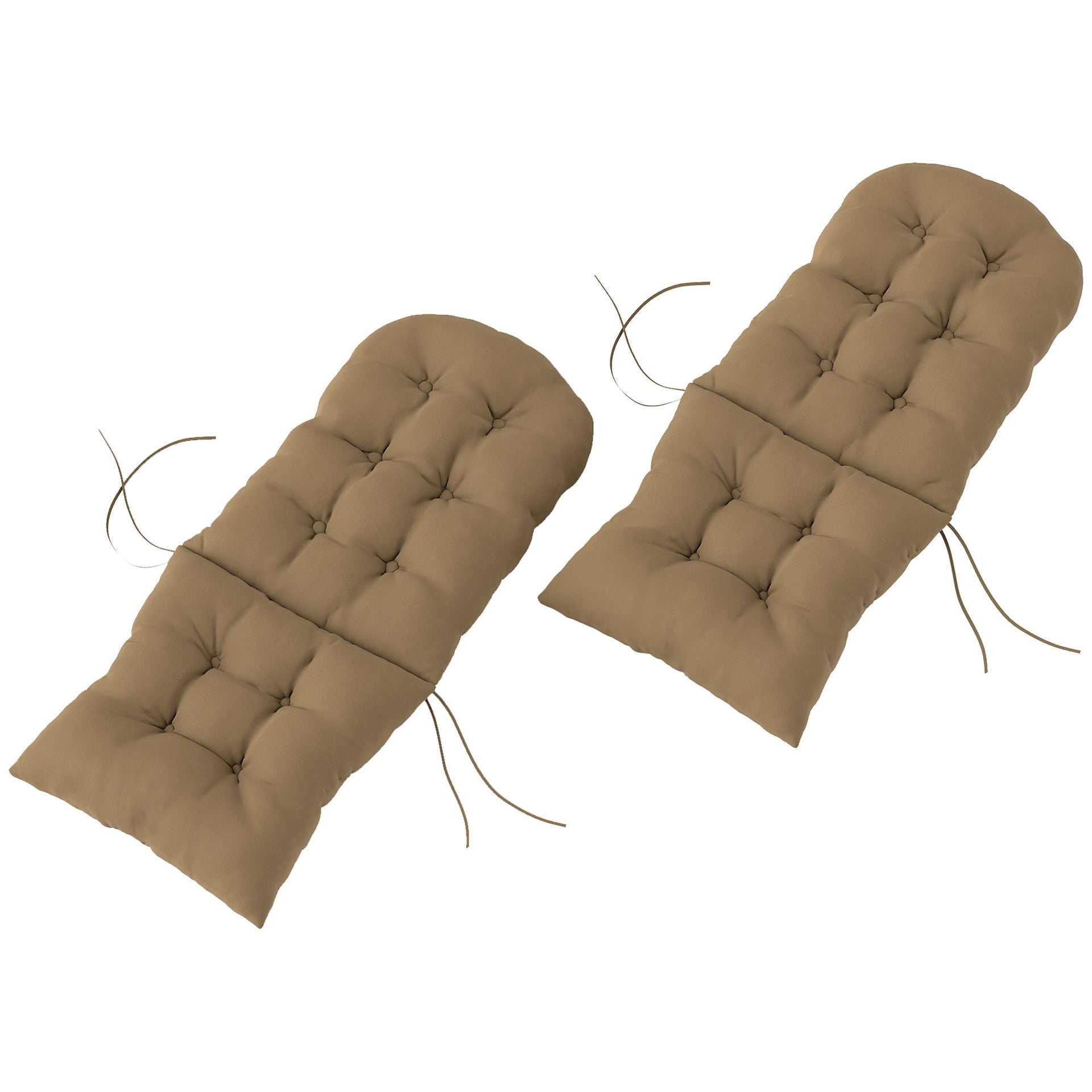 Outsunny Adirondack Chair Cushions Set of 2, Tufted High Back Patio Non-Slip Cushions for Adirondack Chairs, Khaki