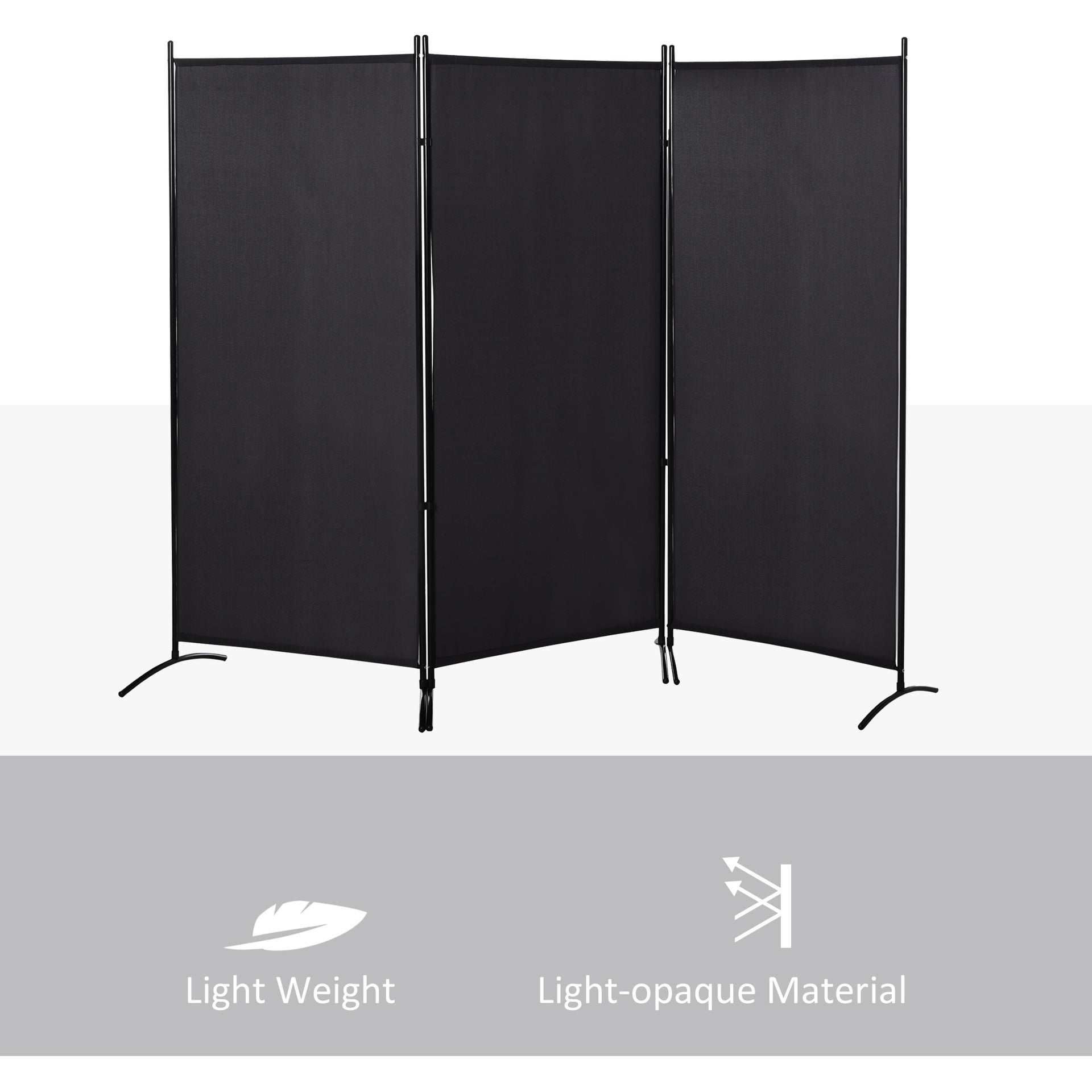 HOMCOM 6' 3 Panel Room Divider, Indoor Privacy Screen for Home, Black
