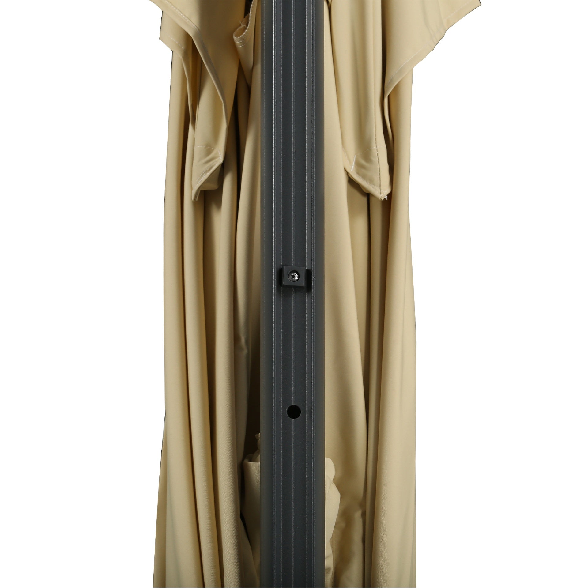Outsunny 10ft Offset Patio Umbrella, Hanging Cantilever Umbrella, Square Shape, Aluminum Cross Base, Tilt, 360-Degree Rotation, Beige